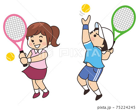テニス選手 スポーツ 部活動のイラスト素材