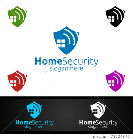 Shield Home Security Logo for Network, Internet, Monitoring, and Alarm 75224370
