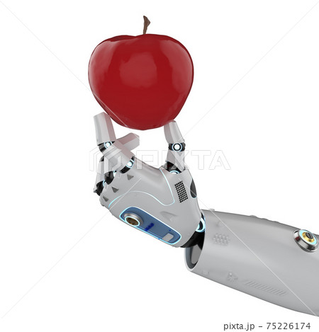 robot arm harvest red apple 75226174