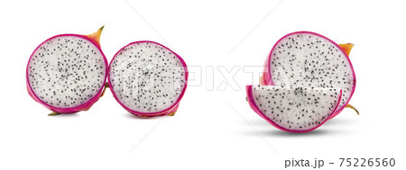 Dragon fruit, pitaya an isolated on white background with clipping path 75226560