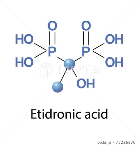 Etidronic acid, etidronate, is a bisphosphonate for medication and cosmetic. 75226876