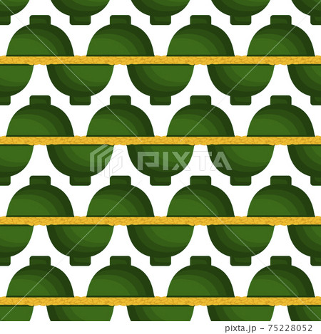Illustration on theme Irish holiday St Patrick day, seamless pot of coins 75228052