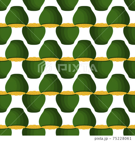 Illustration on theme Irish holiday St Patrick day, seamless pot of coins 75228061