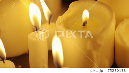 Candles on table closeup photo Candles on table closeup photo 75230138