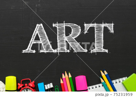 Concept for educational program for teaching art with top view 75231959