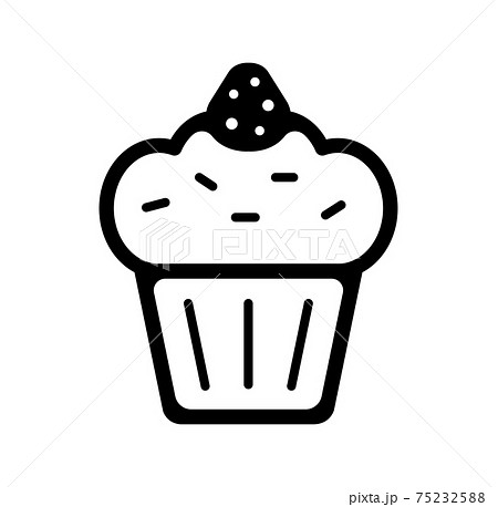 カップケーキ 洋菓子 スイーツ ベクターアイコンイラストのイラスト素材