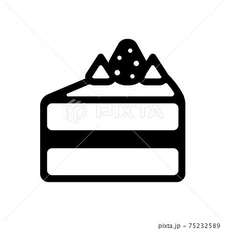 ショートケーキ 洋菓子 スイーツ ベクターアイコンイラストのイラスト素材