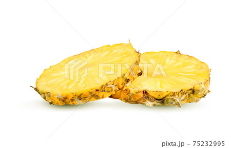 Pineapple slice isolated on white background 75232995