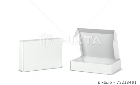 Blank tuck in flap packaging box mockup Blank tuck in flap packaging box mockup 75233481