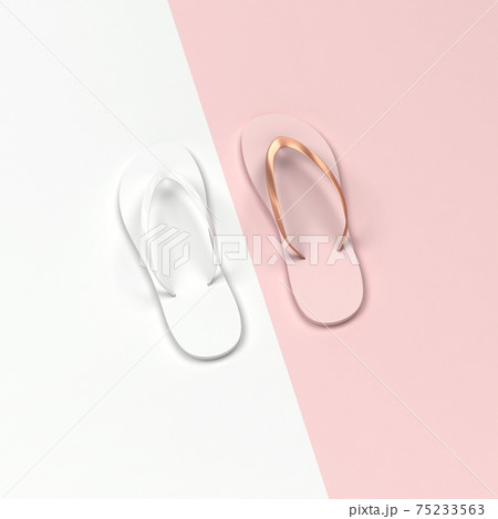 Modern flip flop summer shoes divided in two colors 75233563