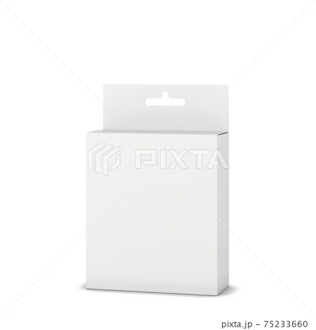 Blank box packaging with hanger mockup 75233660