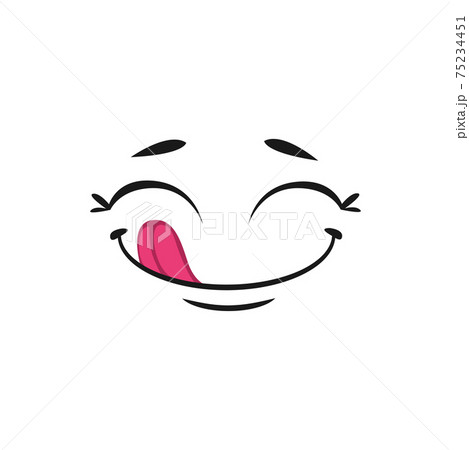 Pleased yummy emoji isolated smiley emoticon icon 75234451