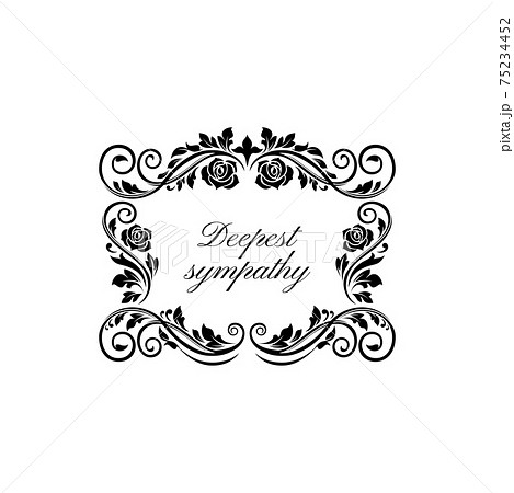 Floral funeral frame, deepest sympathy lettering 75234452