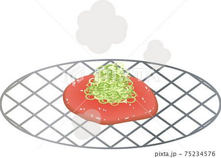 山盛りねぎ牛タンのイラスト素材
