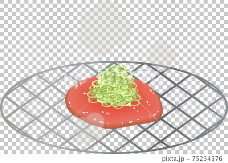 山盛りねぎ牛タンのイラスト素材