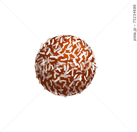 Chocolate candy, sweet dessert in coconut shavings 75234686