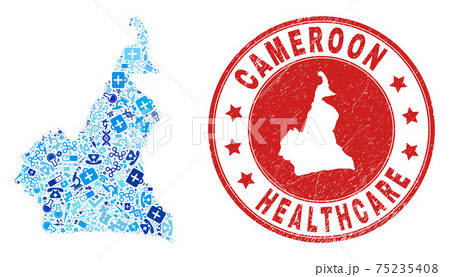 Medical Vaccine Mosaic Cameroon Map and Scratched Healtcare Watermaek Medical Vaccine Mosaic Cameroon Map and Scratched Healtcare Watermaek 75235408