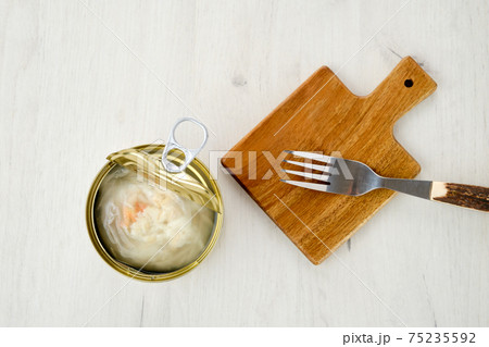 Top view of canned crab meat Top view of canned crab meat 75235592