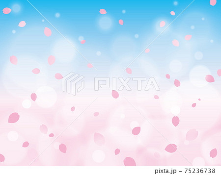 桜の花びらが舞う幻想的な背景のイラスト素材