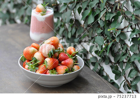 strawberry and strawberry yogurt smoothie 75237713
