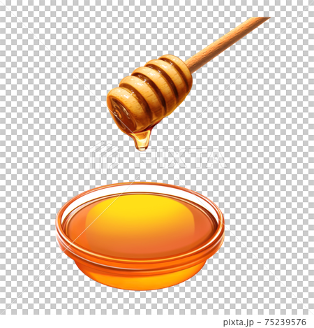 はちみつ イラスト ハニーディッパー リアル 75239576
