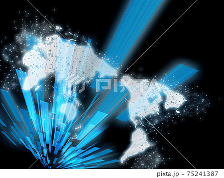 ネットワーク　光線　背景素材 75241387