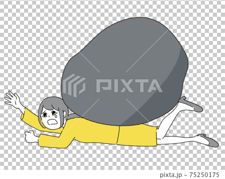 押しつぶされている女性のイラスト 75250175