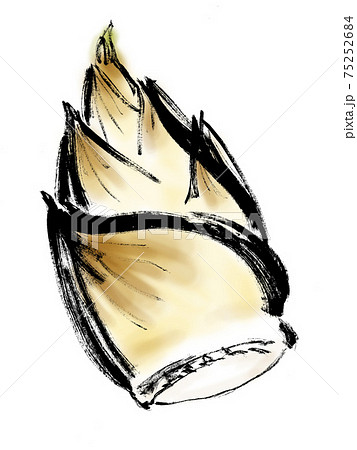 手描き筆書きの筍の和風イラスト素材のイラスト素材