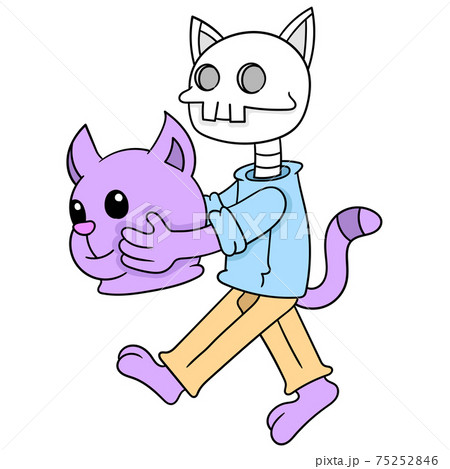 Cartoon Cat Walking Off His Head Showing His のイラスト素材 Cartoon Cat Walking Off His Head Showing His のイラスト素材