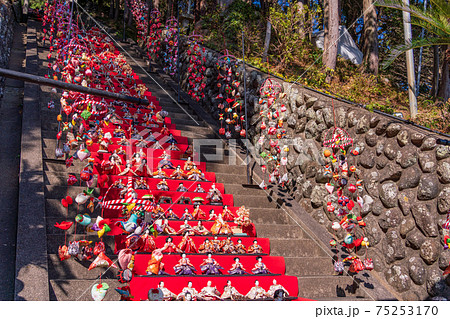 (静岡県)稲取の素盞嗚(スサノオ)神社 雛段飾り (静岡県)稲取の素盞嗚(スサノオ)神社 雛段飾り 75253170
