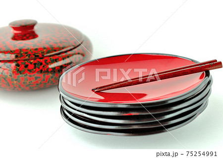 根来塗り菓子皿 75254991