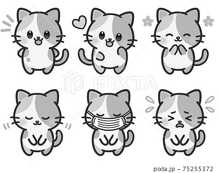 かわいい猫のイラスト素材セット5のイラスト素材