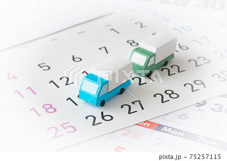 引っ越しトラック　ゴトー日　カレンダー　暦　繁忙期　月末　下旬　宅配 75257115