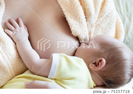 Vertical Cropped of Bare Woman with Small Baby Eating, Breastfeeding,  Mother Nursing Newborn. Nipple To Kid, Lactation Stock Image - Image of  mouth, female: 243856529