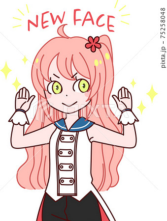 女の子 萌え系 Vチューバー デビューのイラスト素材