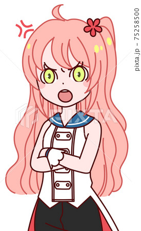 女の子 萌え系 Vチューバー 怒る 75258500
