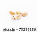 Several unroasted coffee beans on white background 75259359