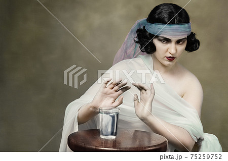 woman with vodka woman with vodka 75259752