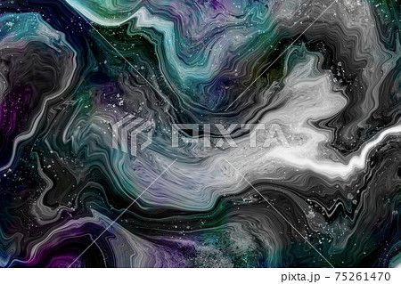 流れるインクのグラデーションが綺麗なアブストラクト背景のイラスト素材