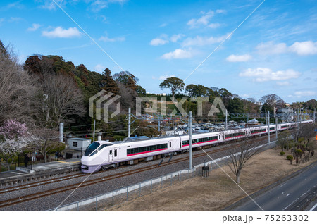 偕楽園駅と常磐線特急電車 75263302