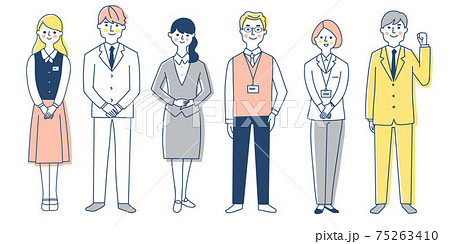 ビジネスパーソン　男女6人全身　セット 75263410
