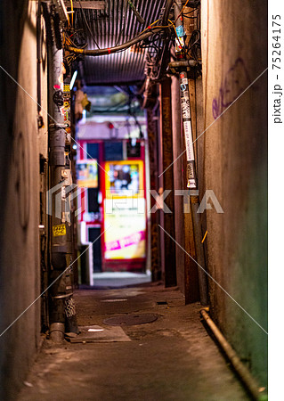 新宿　ゴールデン街　歌舞伎町　午後　歓楽街　深夜　都心　夜景　東京　飲み屋　サラリーマン　観光客 75264175