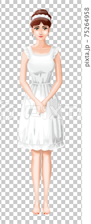 エプロン女子 裸にエプロンのイラスト素材