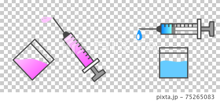 クスリと注射器のイラスト 75265083