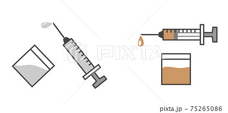 クスリと注射器のイラスト 75265086