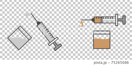 クスリと注射器のイラスト 75265086