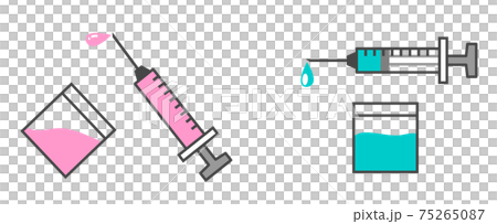 クスリと注射器のイラスト 75265087