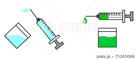 クスリと注射器のイラスト クスリと注射器のイラスト 75265088