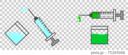 クスリと注射器のイラスト クスリと注射器のイラスト 75265088
