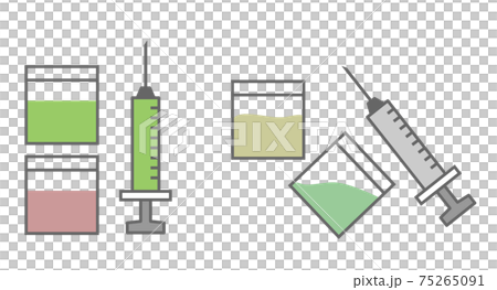 クスリと注射器のイラスト 75265091